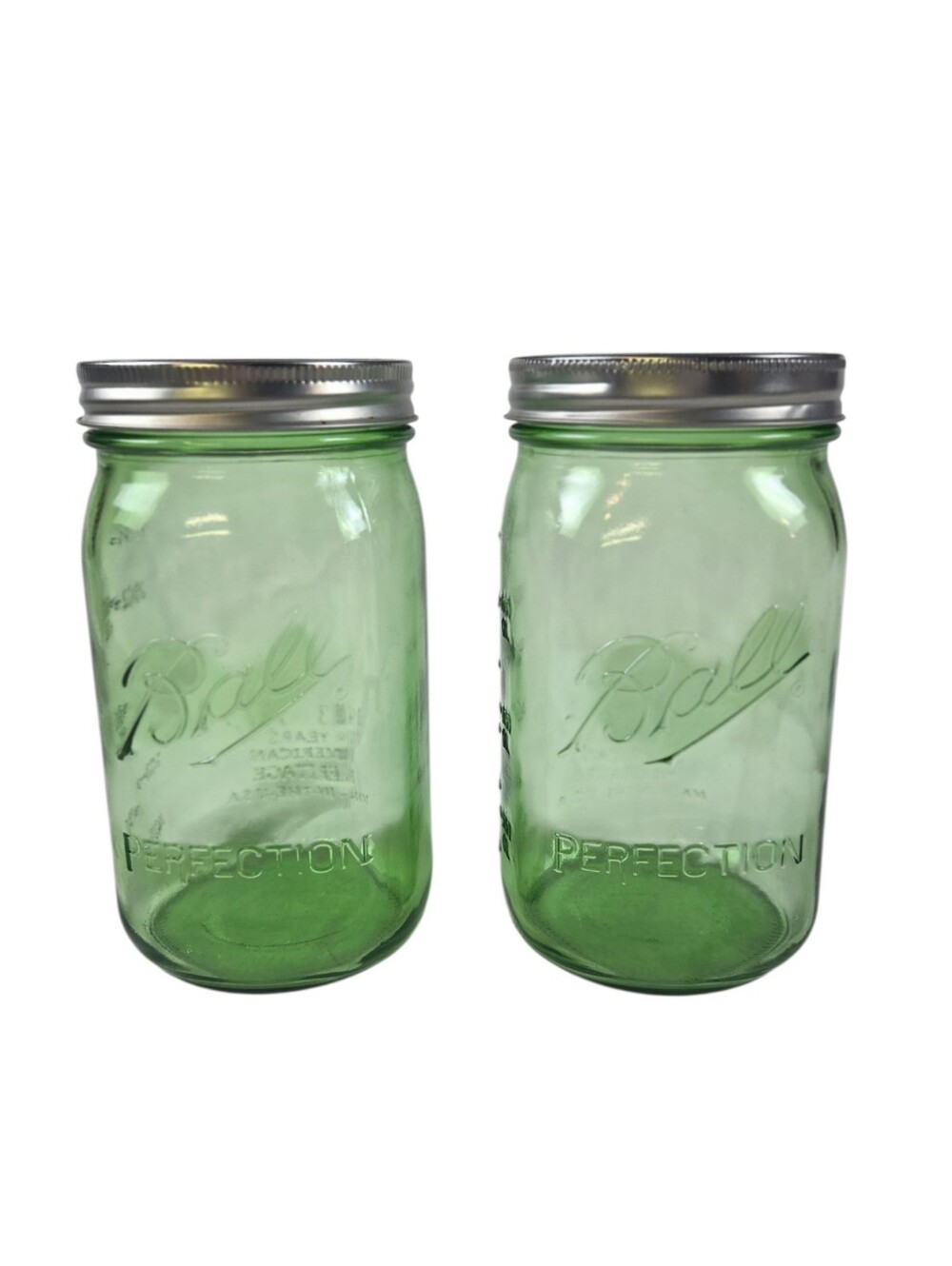 Ball Perfection 3 Cup Green Glass Wide Mouth Canning Jars Set of 2